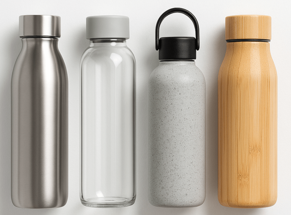 Vergelijk duurzame drinkflessen van roestvrij staal, glas, bamboe en meer – getest op ecologie en gebruiksgemak